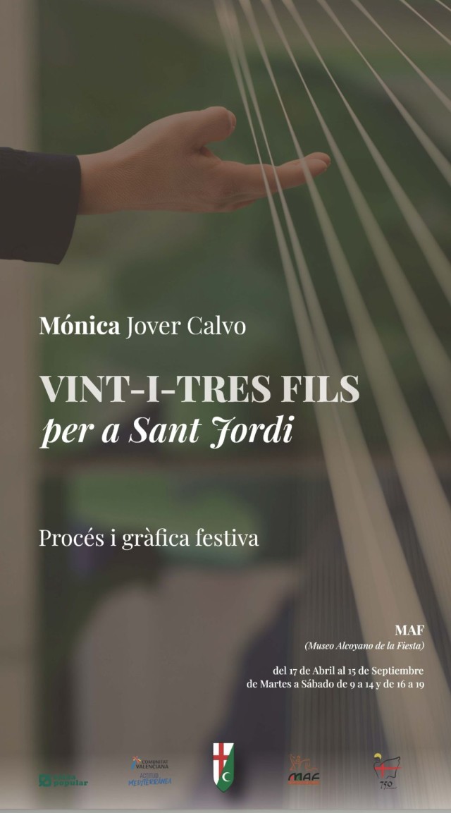 Vint-i-tres fils per a Sant Jordi. Inauguració de l'exposició de Mónica Jover el divendres 17 d'abril