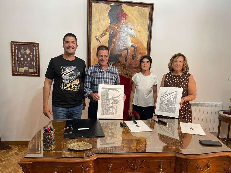 La família de Miguel Ripoll Abad dona a l'Associació de Sant Jordi dos obres dedicades a la Festa